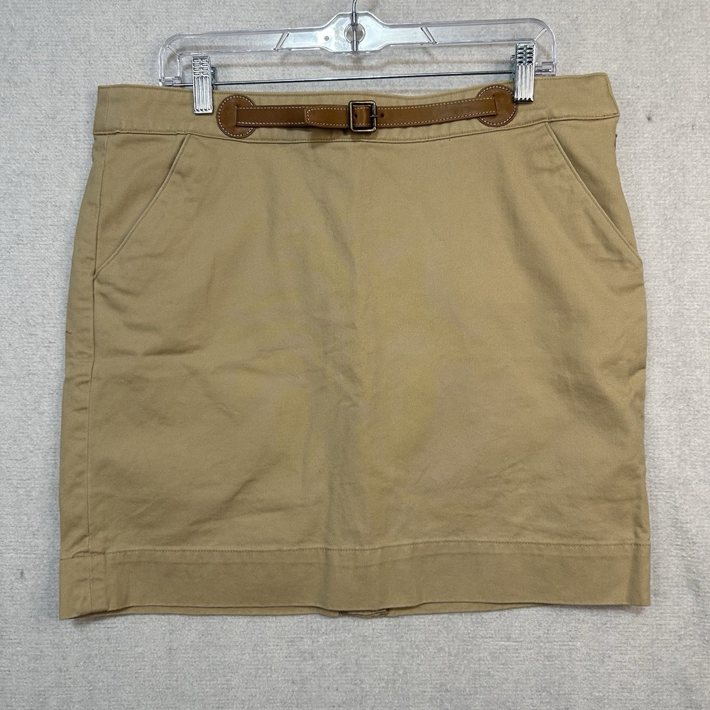 Ralph Lauren Sport‎ Mini Skirt Khaki With Leather Belt Tennis Pickleball